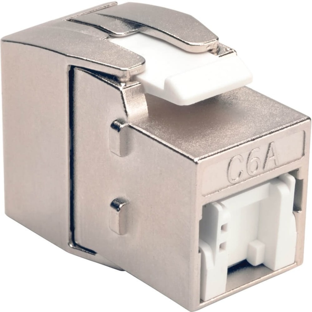 Tripp Lite Shielded Cat6a Keystone Jack with Dust Shutter, 180-Degree, Toolless, N238001SHTFA MPN:N238-001-SH-TFA