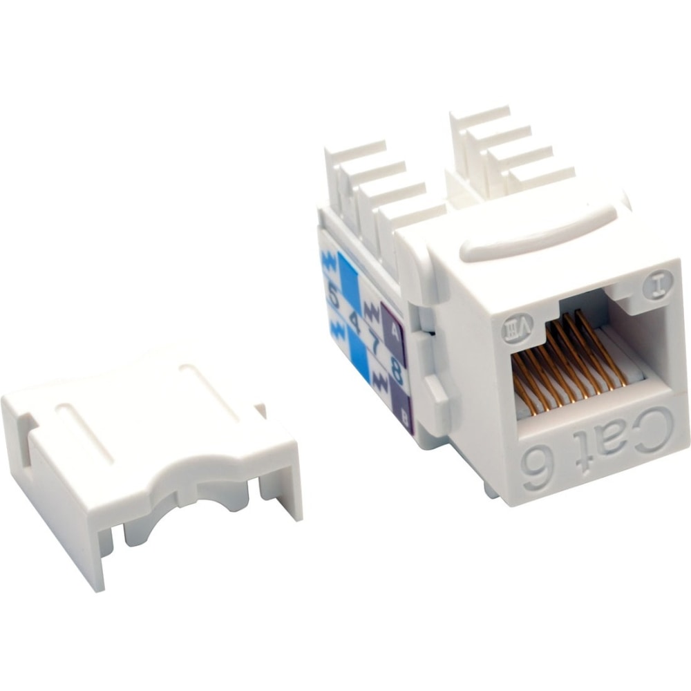 Tripp Lite by Eaton Cat6 Cat5e 110 Style Punch down Keystone Jack RJ45 White TAA GSA - RJ-45 MPN:N238-001-WH