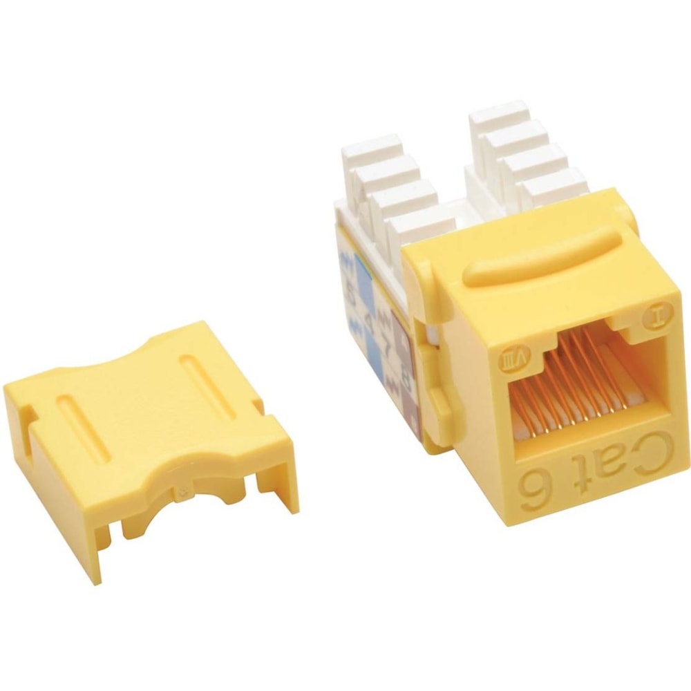 Tripp Lite by Eaton Cat6 Cat5e 110 Style Punch down Keystone Jack RJ45 Yellow TAA - 1 x RJ45 Female - Yellow MPN:N238-001-YW