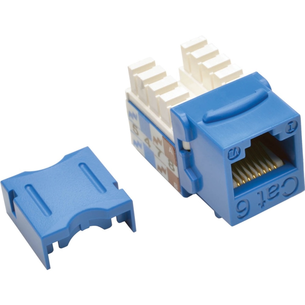 Tripp Lite by Eaton Cat6/Cat5e 110 Style Punch Down Keystone Jack - Blue 25-Pack TAA - 25 Pack - 1 x RJ-45 Network Female - Blue - TAA Compliant MPN:N238-025-BL