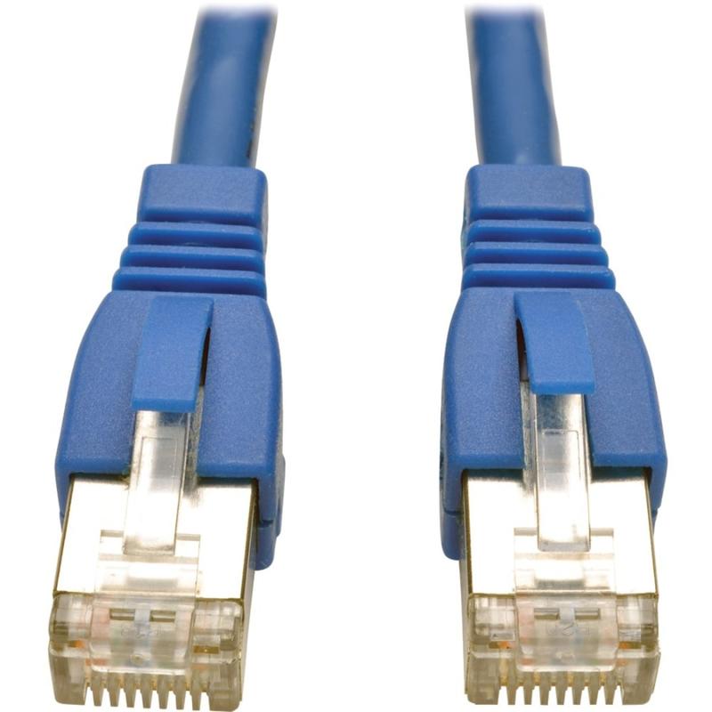 Eaton Tripp Lite Series Cat6a 10G Snagless Shielded STP Ethernet Cable (RJ45 M/M), PoE, Blue, 3 ft. (0.91 m) - N262003BL MPN:N262-003-BL