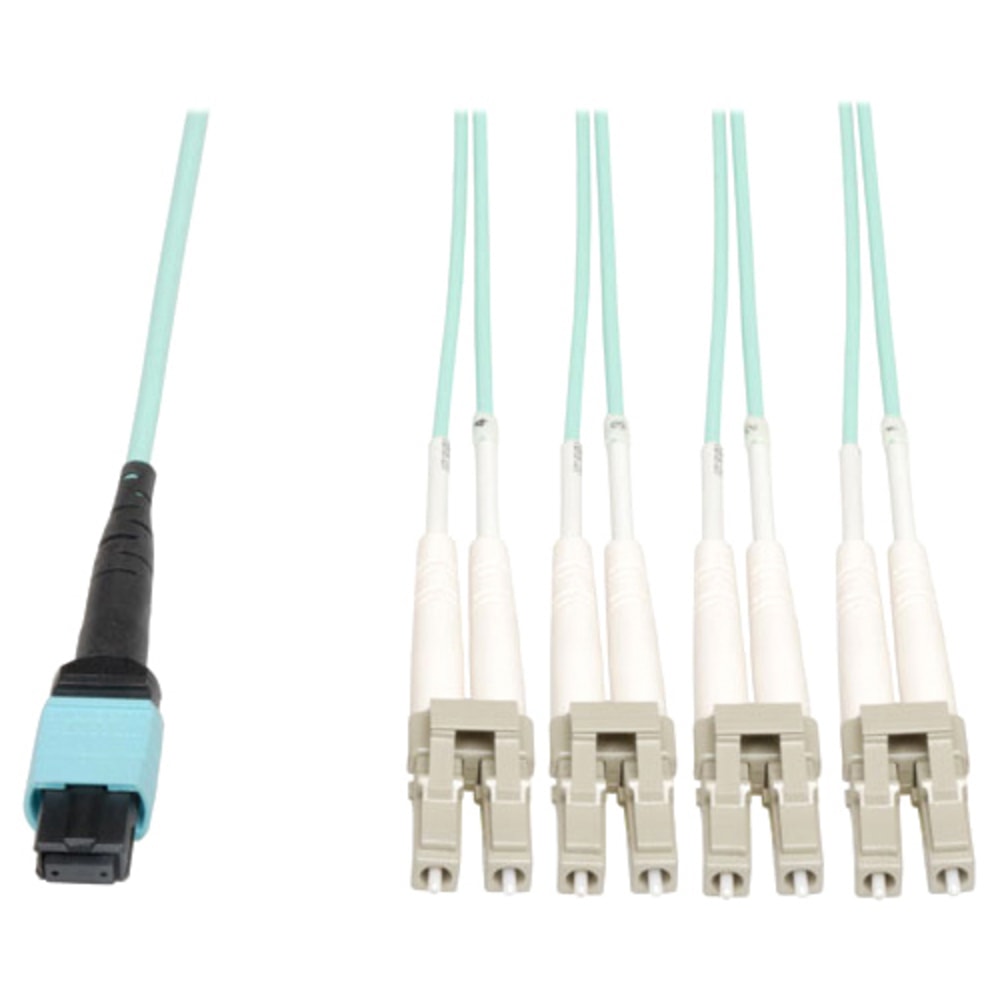 Tripp Lite 2M Fiber Optic Fan-out Cable MTP / MPO to 8 x LC 40GbE OM3 Plenum 6ft 6ft 2 Meter, N84402M8LCP MPN:N844-02M-8LC-P