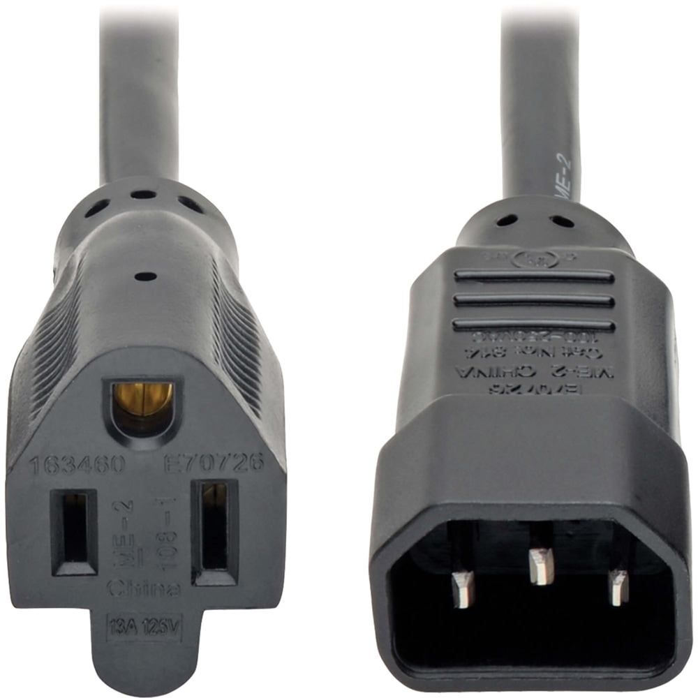 Tripp Lite Standard Computer Power Cord - 12A, 16AWG (IEC-320-C14 to NEMA 5-15R) 2-ft. MPN:P002-002
