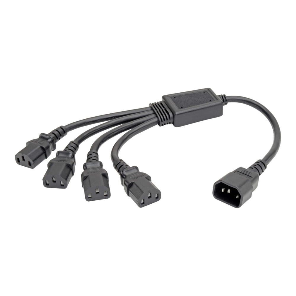 Eaton Tripp Lite Series Power Cord Splitter, C14 to 4xC13 PDU Style - 10A, 250V, 18 AWG, 18-in. (45.72 cm), Black - P00418N4XC13 MPN:P004-18N-4XC13