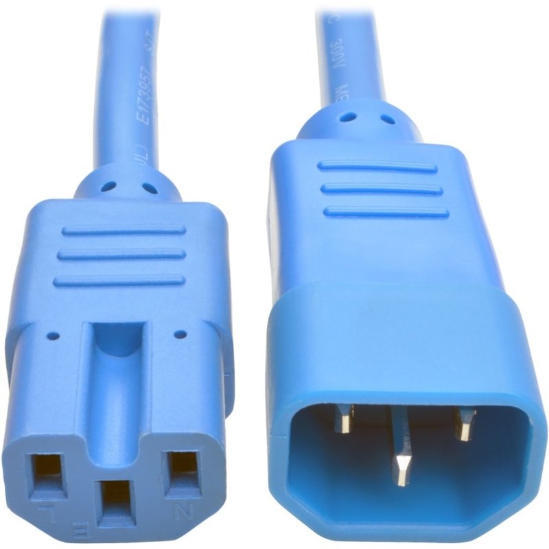 Eaton Tripp Lite Series Power Cord C14 to C15 - Heavy-Duty, 15A, 250V, 14 AWG, 2 ft. (0.61 m), Blue - P018002ABL MPN:P018-002-ABL