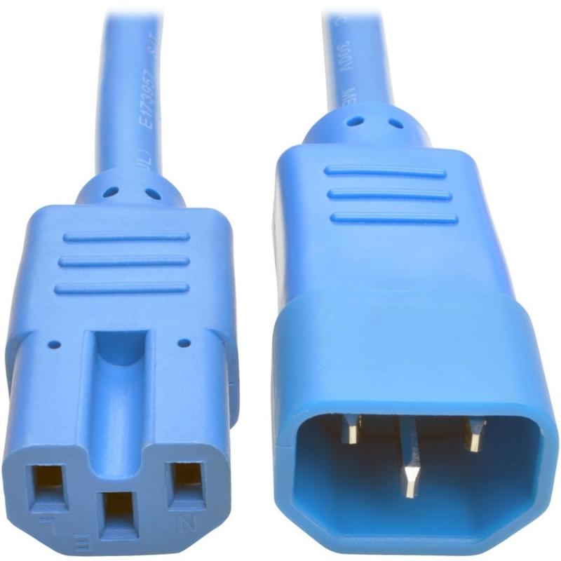 Eaton Tripp Lite Series Power Cord C14 to C15 - Heavy-Duty, 15A, 250V, 14 AWG, 3 ft. (0.91 m), Blue - P018003ABL MPN:P018-003-ABL