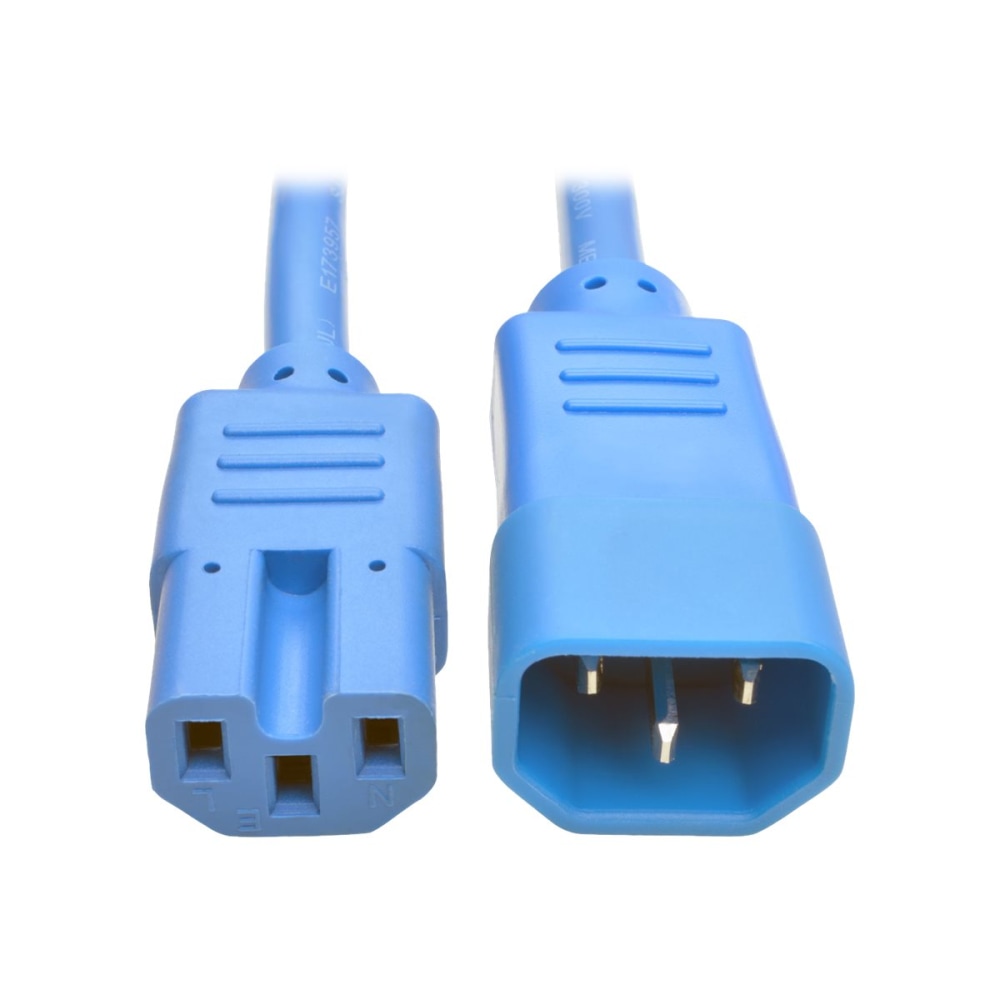Eaton Tripp Lite Series Power Cord C14 to C15 - Heavy-Duty, 15A, 250V, 14 AWG, 6 ft. (1.83 m), Blue - P018006ABL MPN:P018-006-ABL