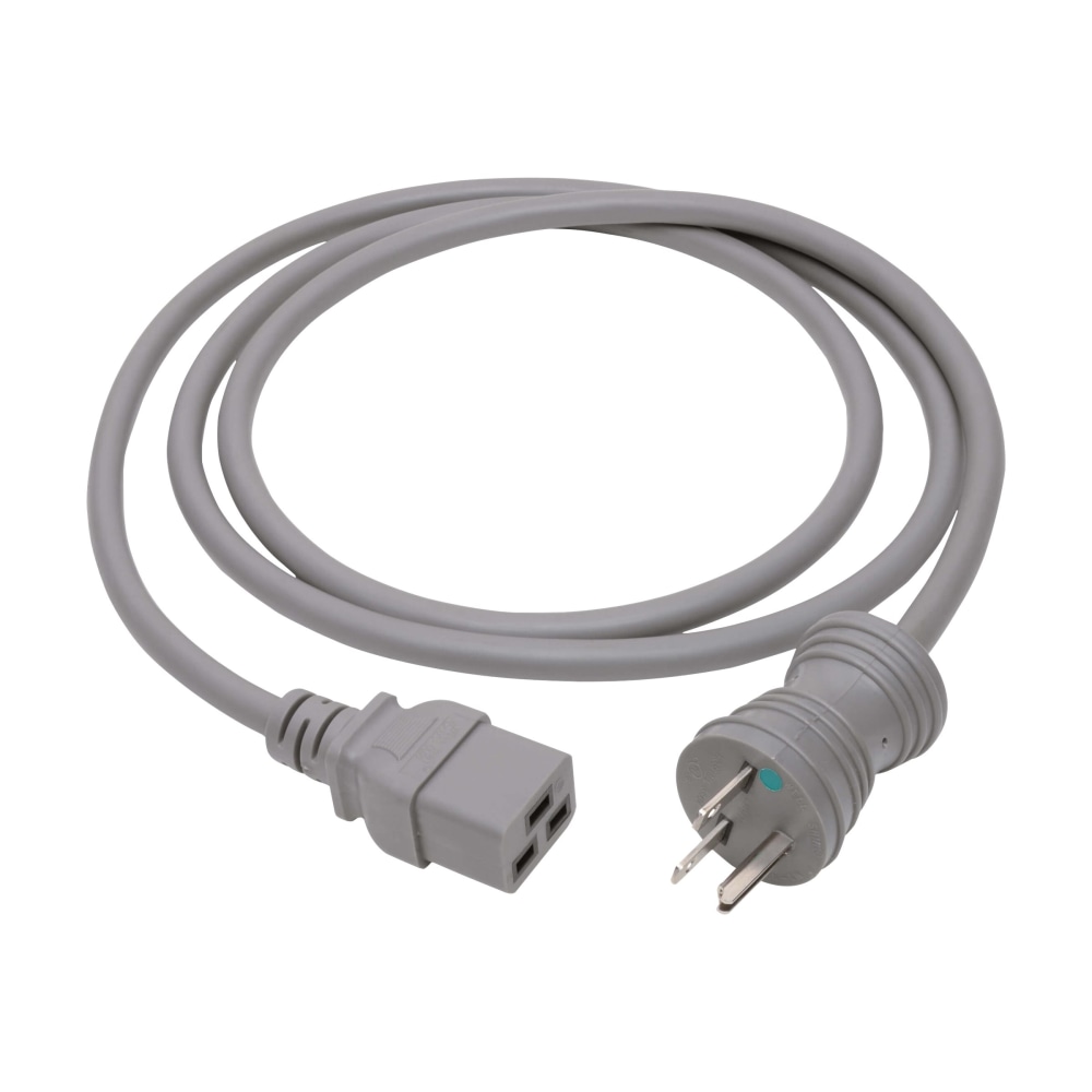 Eaton Tripp Lite Series Hospital-Grade Power Cord, NEMA 6-15P to C19 - Heavy-Duty, Green Dot, 15A, 250V, 14 AWG, 6 ft. (1.83 m), Gray - P033006GYHG MPN:P033-006-GY-HG