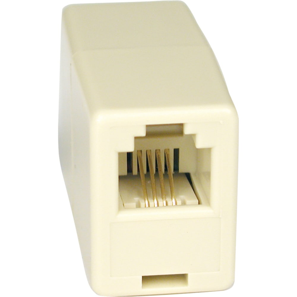 Tripp Lite by Eaton Straight Through Modular In-Line Coupler Telephone RJ11 F/F TAA - 1 x RJ-11 Phone - Female - Gold - White - TAA Compliant MPN:P420-001