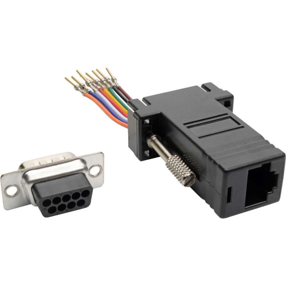 Eaton Tripp Lite Series DB9 to RJ45 Modular Serial Adapter (M/F), RS-232, RS-422, RS-485 - 1 x DB-9 Male Serial - 1 x RJ-45 Female Network - Black MPN:P440-89FM
