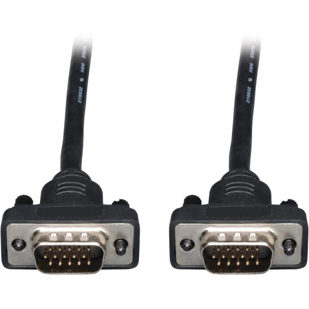 Eaton Tripp Lite Series Low-Profile VGA High-Resolution RGB Coaxial Cable (HD15 M/M), 25 ft. (7.62 m) - P502025SM MPN:P502-025-SM