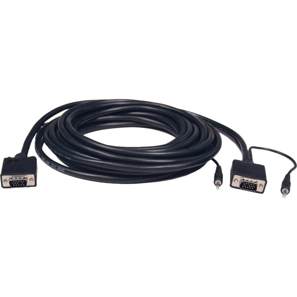 Eaton Tripp Lite Series VGA High-Resolution RGB Coaxial Cable with Audio (HD15 and 3.5mm M/M), 25 ft. (7.62 m) - P504025 MPN:P504-025