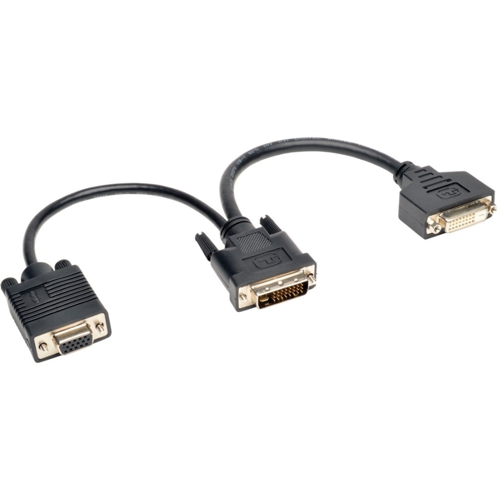 Tripp Lite 6in DVI Digital Y Splitter Cable DVI-I M to DVI-D F and HD15 F 6in - 6in DVI/VGA Video Cable - P56406NDV MPN:P564-06N-DV