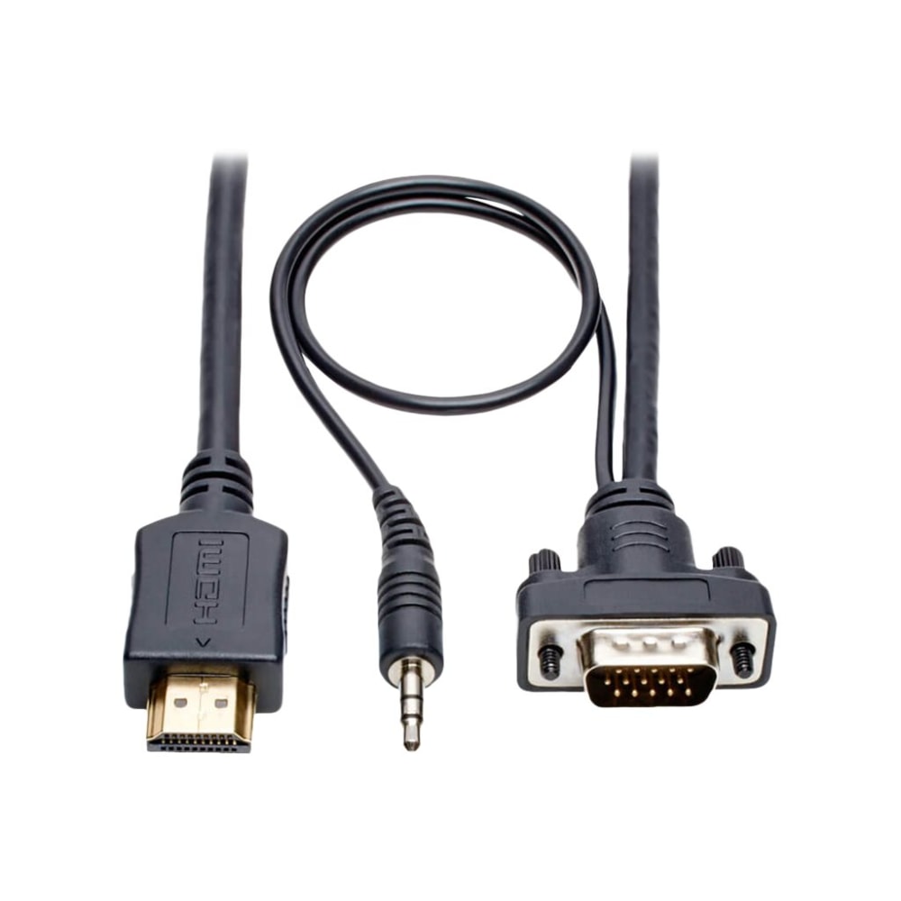 Eaton Tripp Lite Series HDMI to VGA + Audio Active Adapter Cable (HDMI to Low-Profile HD15 + 3.5 mm M/M), 3 ft. (0.9 m) - P566003VGAA MPN:P566-003-VGA-A