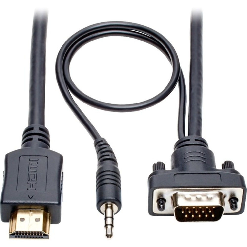 Eaton Tripp Lite Series HDMI to VGA + Audio Active Adapter Cable (HDMI to Low-Profile HD15 + 3.5 mm M/M), 6 ft. (1.8 m) - P566006VGAA MPN:P566-006-VGA-A