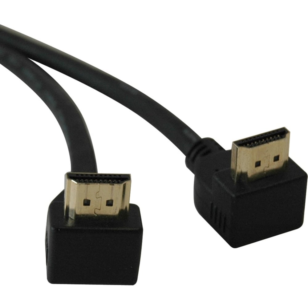 Tripp Lite 6ft High Speed HDMI Cable Digital Video with Audio 2 Right Angle Connectors 4K x 2K M/M 6ft - HDMI cable - HDMI male to HDMI male - 6 ft - double shielded - black - right-angled connector MPN:P568-006-RA2