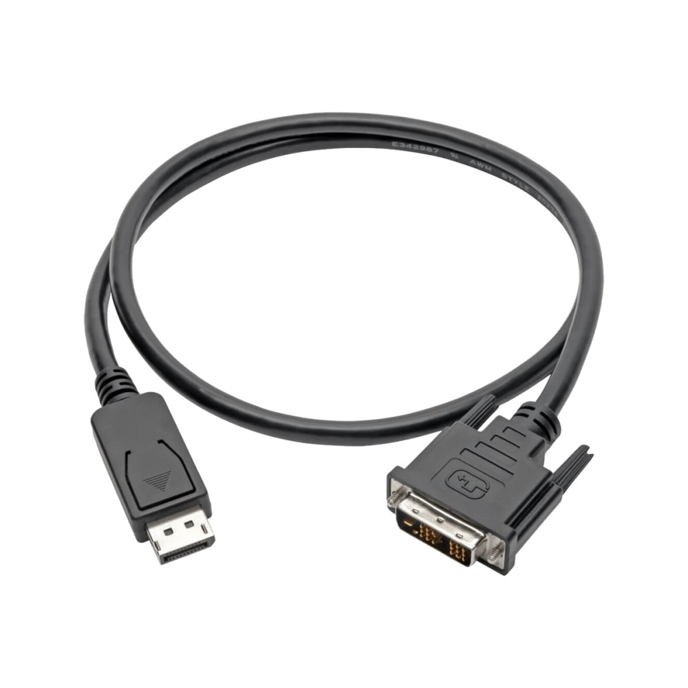 Eaton Tripp Lite Series DisplayPort to DVI Adapter Cable (DP with Latches to DVI-D Single Link M/M), 3 ft. (0.9 m) - P581003 MPN:P581-003
