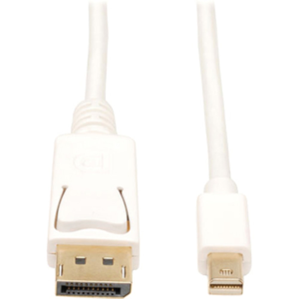 Tripp Lite Mini DisplayPort to DisplayPort Adapter Cable 4K 60Hz (M/M) DP Latching Connector White 6 ft. (1.8 m) - DisplayPort - P583006 MPN:P583-006