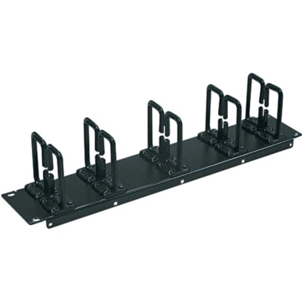 Tripp Lite by Eaton Rack Enclosure Cabinet Horizontal Cable Ring Flexible 2URM - Cable Organizer - Black - 2U Rack Height - 19in Panel Width MPN:SRCABLERING2U