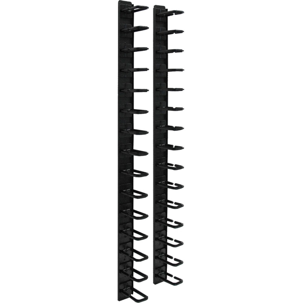 Tripp Lite by Eaton SmartRack 6 ft. (1.83 m) Vertical Cable Manager - Flexible ring type & toolless mounting - Cable Panel - Black MPN:SRCABLERINGVRT