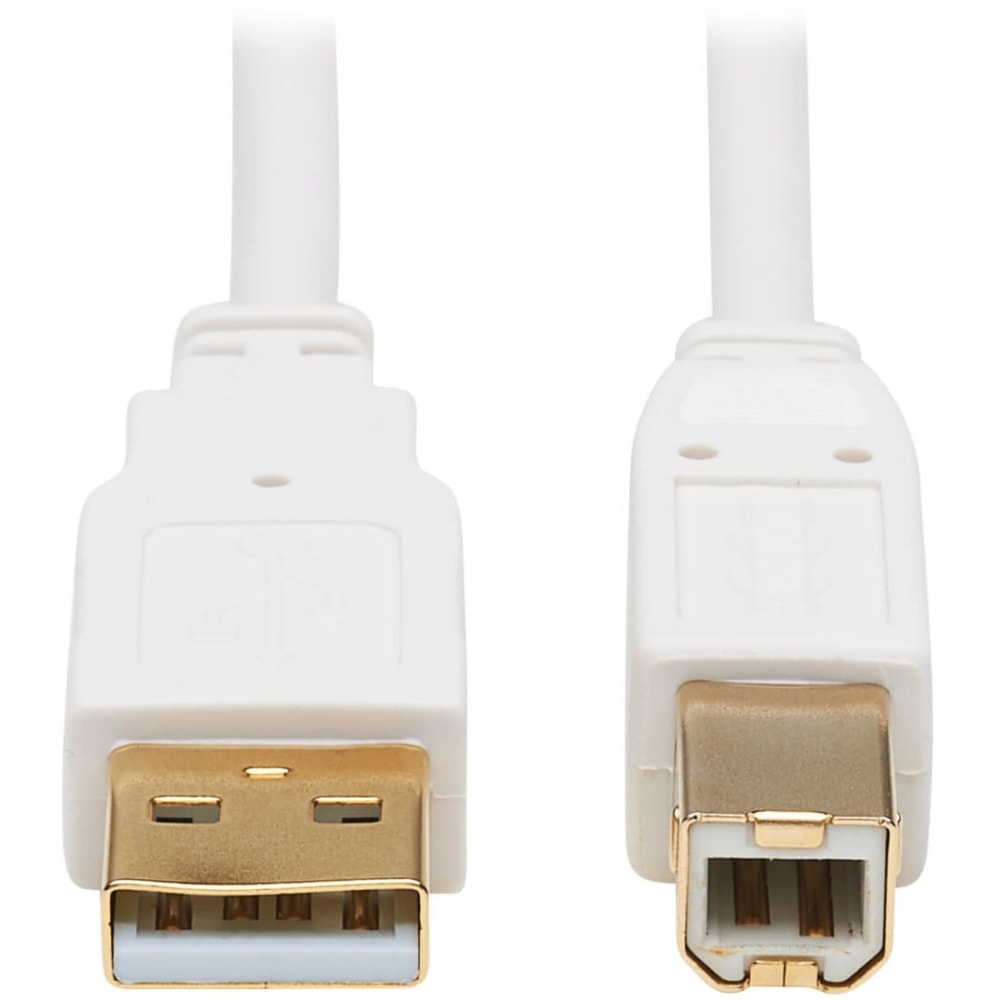 Tripp Lite Safe-IT USB-A to USB-B Antibacterial Cable M/M, USB 2.0, White, 6 ft. - First End: 1x Type A Male USB - U022AB006WH MPN:U022AB-006-WH
