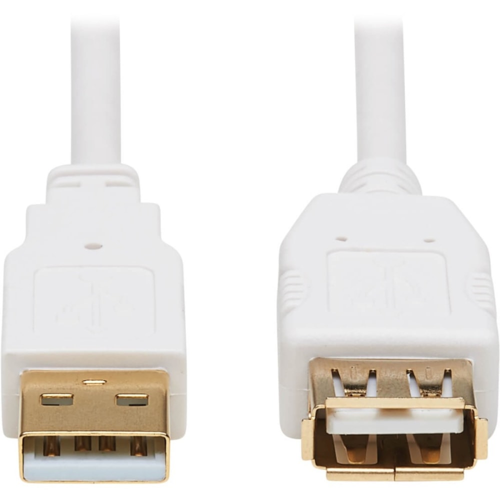 Tripp Lite Safe-IT USB-A Antibacterial Extension Cable M/F, USB 2.0, White, 3 ft. - 480 Mbit/s - Extension Cable - Shielding - 28 AWG - White MPN:U024AB-003-WH