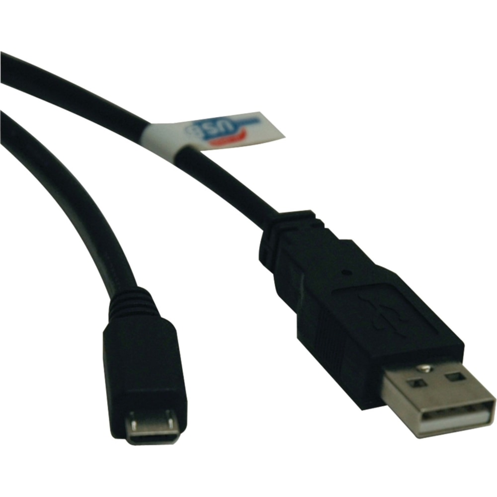 Eaton Tripp Lite Series USB 2.0 A to Micro-B Cable (M/M), 3 ft. (0.91 m) - Type A Male USB - Micro Type B Male USB - 3ft - Black MPN:U050-003