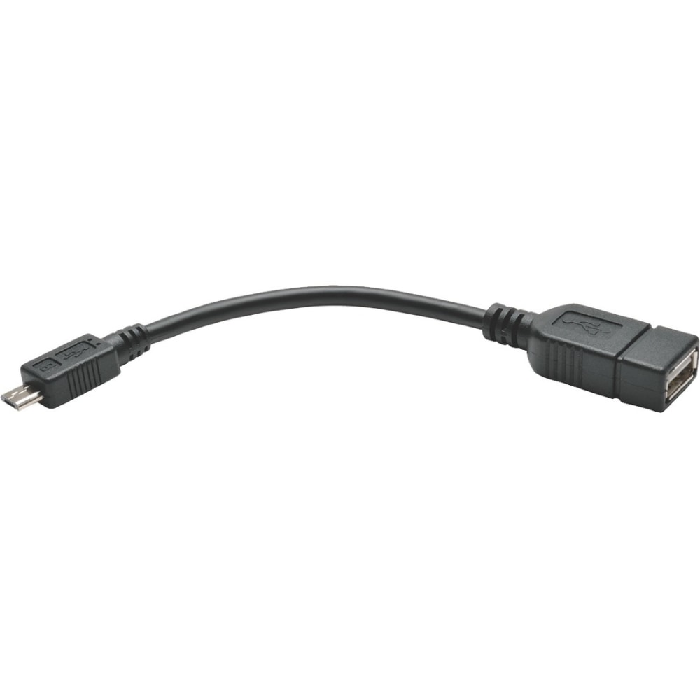 Eaton Tripp Lite Series Micro USB to USB OTG Host Adapter Cable, 5-Pin Micro USB B to USB A M/F, 6-in. (15.24 cm) - U05206N MPN:U052-06N