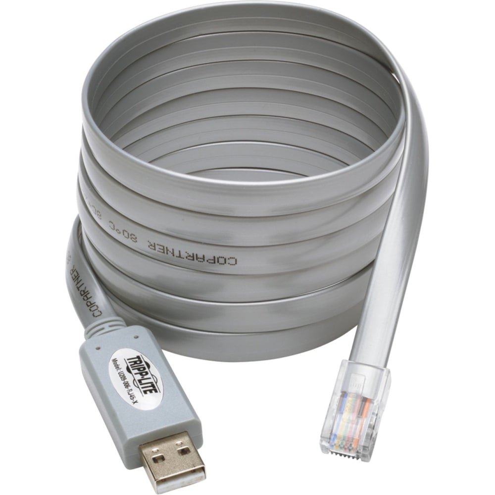 Eaton Tripp Lite Series USB-A to RJ45 Serial Rollover Cable (M/M) - Cisco Compatible, 250 Kbps, 6 ft. (1.83 m), Gray - Serial - U209006RJ45X MPN:U209-006-RJ45-X