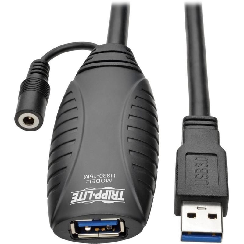 Tripp Lite USB 3.0 SuperSpeed Active Extension Repeater Cable (USB-A M/F) 15M (49.21 ft.) - Black MPN:U330-15M