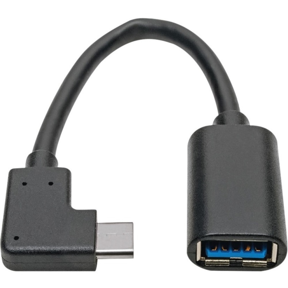 Tripp Lite USB C to USB-A Cable Right Angle 3.1 5 Gbps USB Type C M/F 6in - 640 MB/s - 6in - 1x Type A Female USB - U42806NFCRA MPN:U428-06N-F-CRA