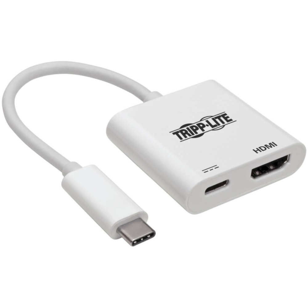 Eaton Tripp Lite Series USB-C to HDMI Adapter (M/F) - 4K 60 Hz, 60W PD Charging, HDCP 2.2, White - 6in HDMI/Thunderbolt 3 A/V Cable - U44406NH4K6WC MPN:U444-06N-H4K6WC