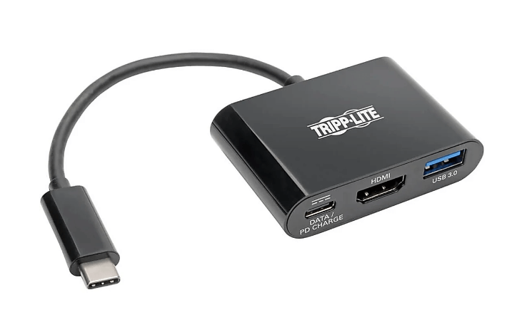 Eaton Tripp Lite Series USB C to HDMI Adapter w/USB-A Hub and PD Charging - USB 3.1, Thunderbolt 3 Compatible, 4K x 2K @ 30 Hz, Black USB Type C, US MPN:U444-06N-H4UB-C