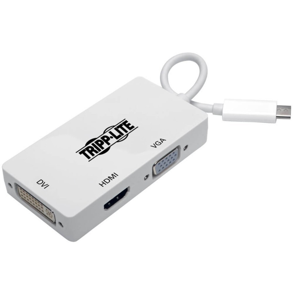 Eaton Tripp Lite Series USB-C Multiport Adapter (M/3xF) - 4K HDMI, DVI, VGA, HDCP, White - 1x HDMI - 1x VGA - U44406NHDV4K MPN:U444-06N-HDV4K