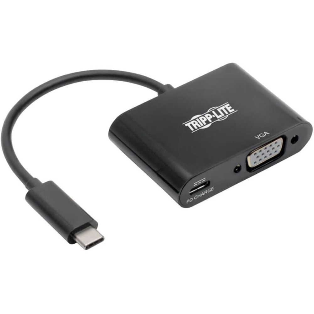 Eaton Tripp Lite Series USB-C to VGA Adapter w/PD Charging - USB 3.1 Gen 1, 1920x 1080 (1080p), Thunderbolt 3, Black, USB Type C to VGA - U44406NVBC MPN:U444-06N-VB-C