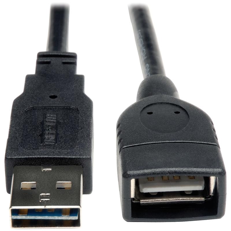 Eaton Tripp Lite Series Universal Reversible USB 2.0 Extension Cable (Reversible A to A M/F), Black, 10 ft. (3.05 m) - UR024010 MPN:UR024-010