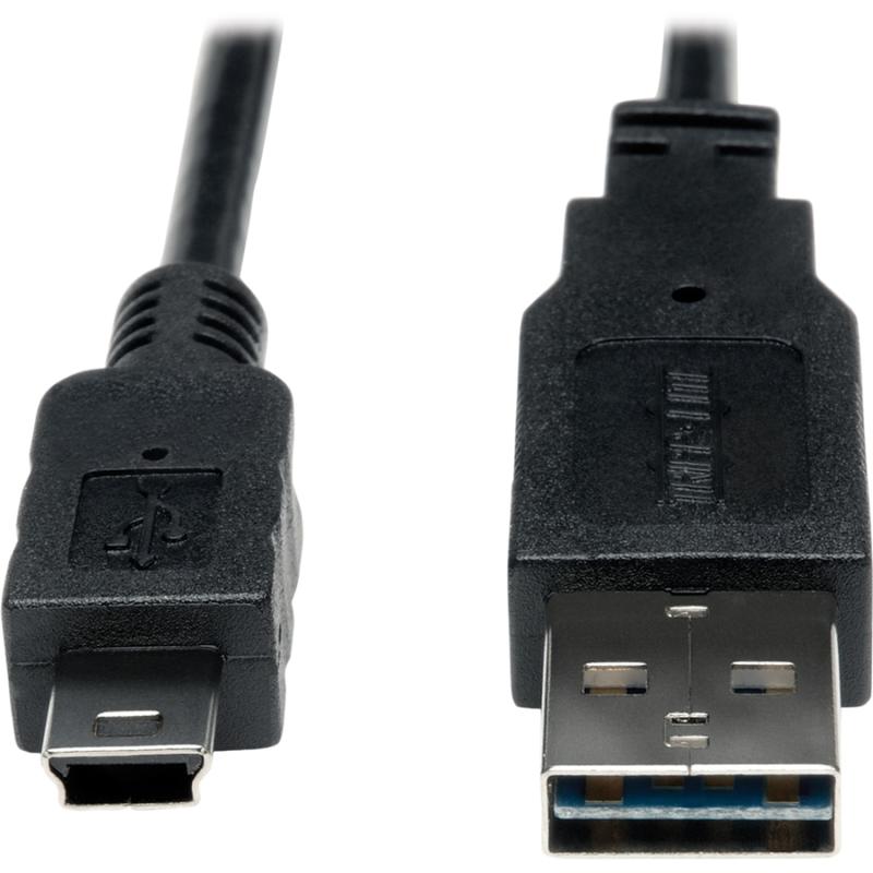 Eaton Tripp Lite Series Universal Reversible USB 2.0 Converter Adapter Cable (Reversible A to 5Pin Mini B M/M), 3 ft. (0.91 m) - UR030003 MPN:UR030-003