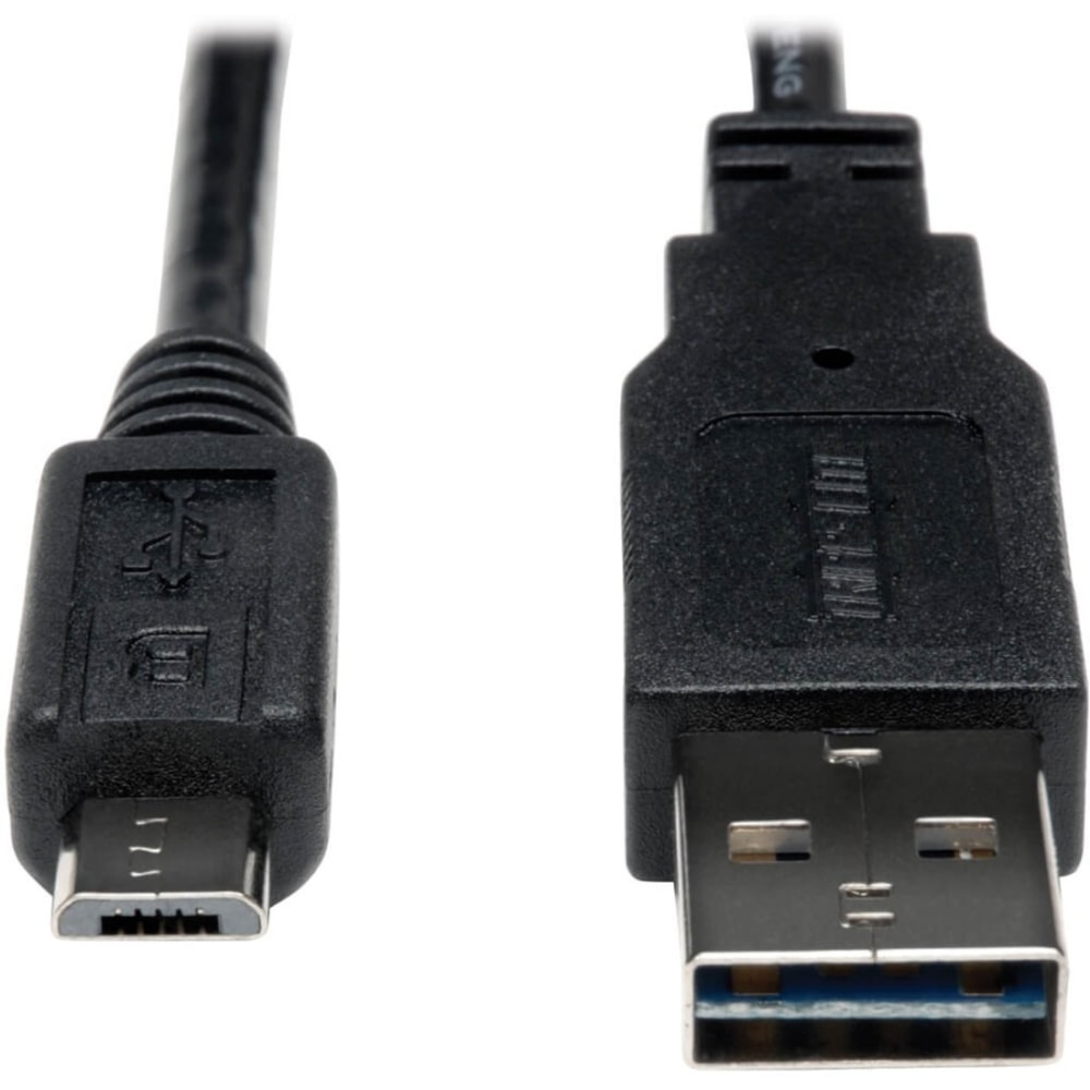 Tripp Lite 1ft USB 2.0 High Speed Cable 28/24AWG Reversible A to 5Pin Micro B M/M, UR05000124G MPN:UR050-001-24G