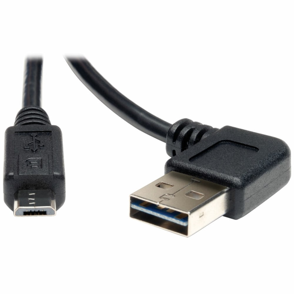 Eaton Tripp Lite Series Universal Reversible USB 2.0 Cable (Reversible Right/Left-Angle A to Micro-B M/M), 3 ft. (0.91 m) - UR050003RA MPN:UR050-003-RA