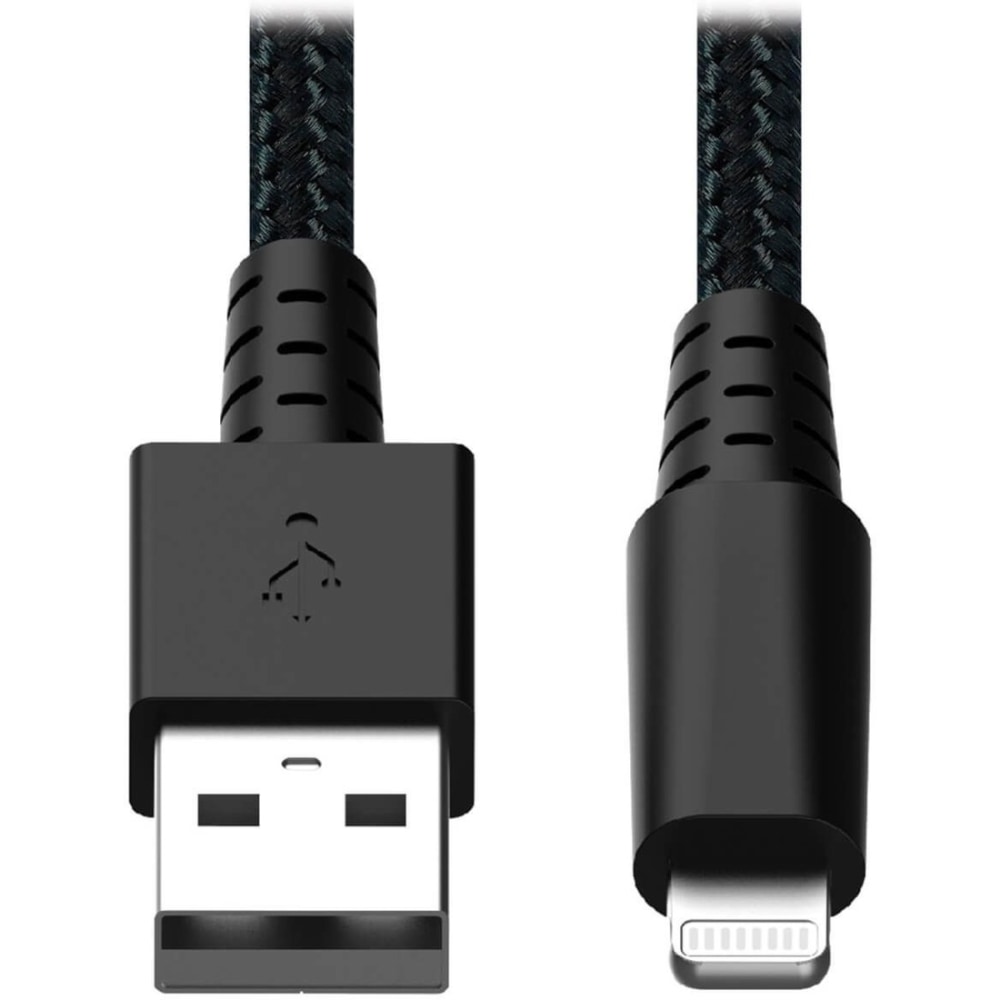 Tripp Lite Heavy Duty Lightning to USB Sync/Charge Cable iPad iPhone Apple 1ft - First End: 1x 8-pin Lightning Male Proprietary Connector MPN:M100-001-GY-MAX