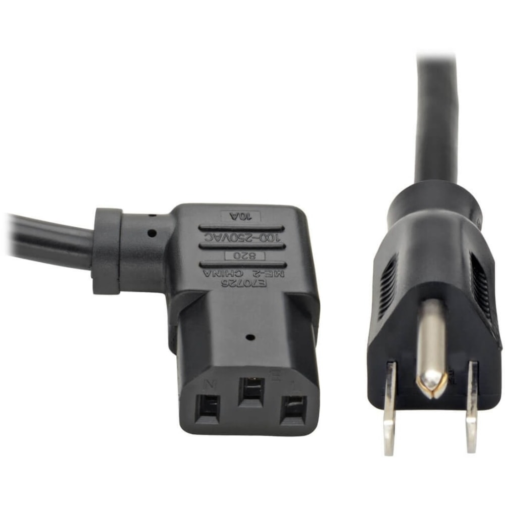 Eaton Tripp Lite Series Computer Power Cord, NEMA 5-15P to Right-Angle C13 - 10A, 125V, 18 AWG, 6 ft. (1.83 m), Black - P00600613RA MPN:P006-006-13RA