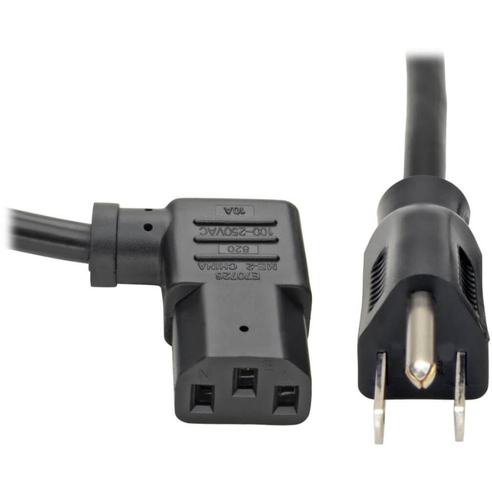 Eaton Tripp Lite Series Computer Power Cord, NEMA 5-15P to Right-Angle C13 - 10A, 125V, 18 AWG, 14 ft. (4.27 m), Black - P00601413RA MPN:P006-014-13RA