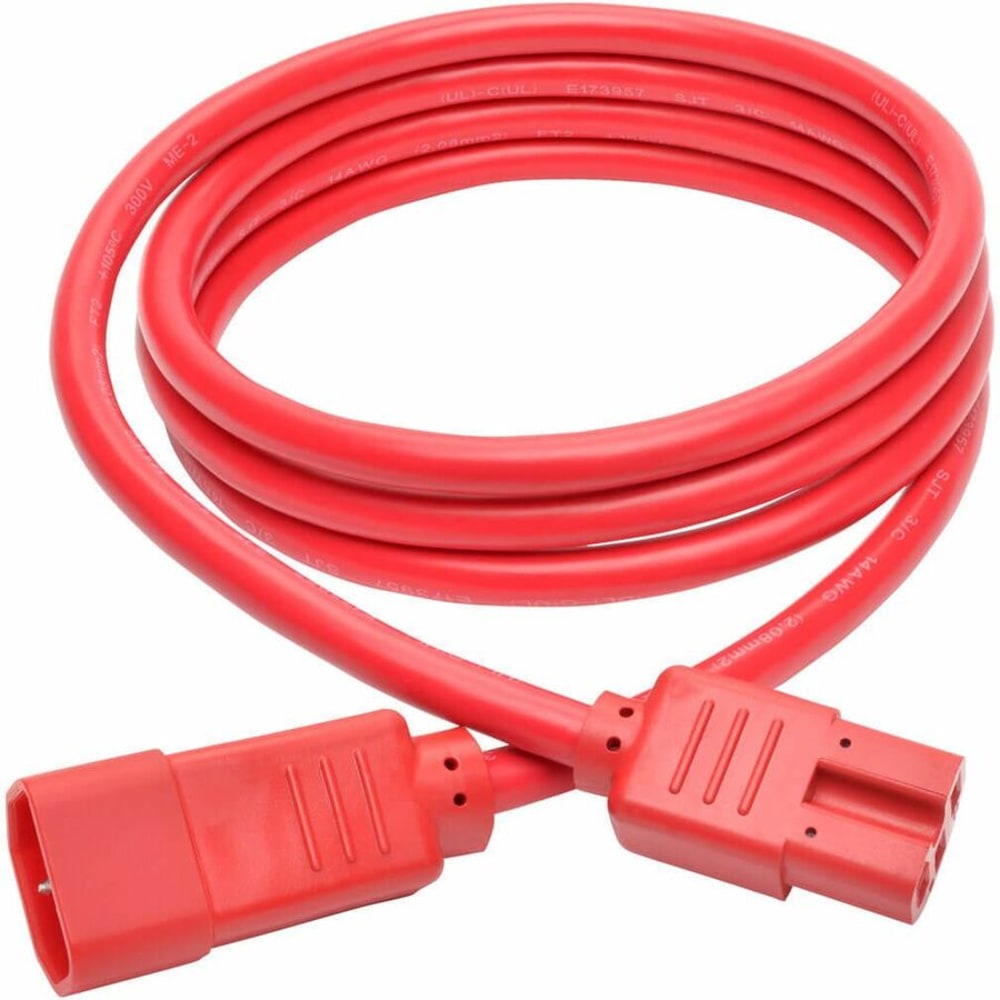 Eaton Tripp Lite Series Power Cord C14 to C15 - Heavy-Duty, 15A, 250V, 14 AWG, 6 ft. (1.83 m), Red - Power cable - P018006ARD MPN:P018-006-ARD
