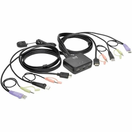 KVM Switch w/ HDMI USB Audio Cables Peripheral Sharing 2-Port MPN:B032-HUA2