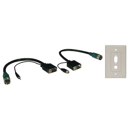 SVGA/3.5mm Connector Kit, SVGA, Wall Plate, Color: Black MPN:EZA-VGAAX-2