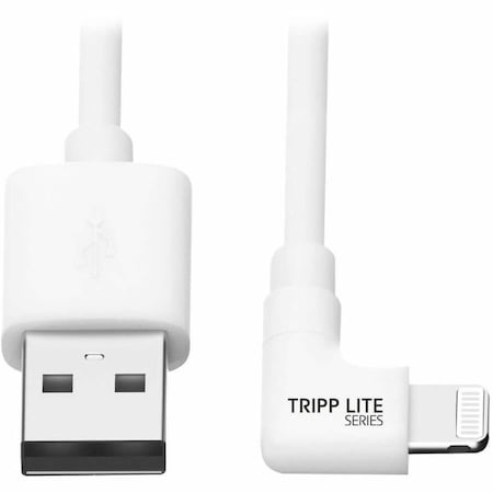 Lightning to USB Sync Charge Right-Angle iPhone iPad White 3ft MPN:M100-003-LRA-WH