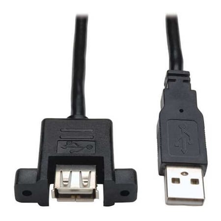 USB 2.0 Cable, Hi-Speed, A, panel B, M/F, 6