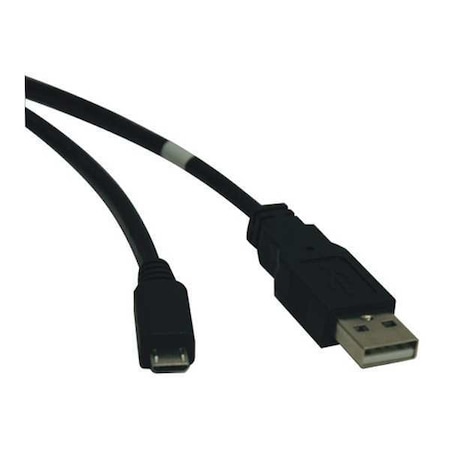 USB 2.0 Cable, Hi-Speed A, Micro B, M/M, 6ft MPN:U050-006