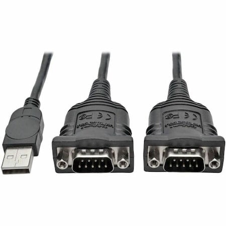 USB to DB9/ RS 232 Serial Adapter FTDI, COM Retention 2-Port 6ft MPN:U209-006-2