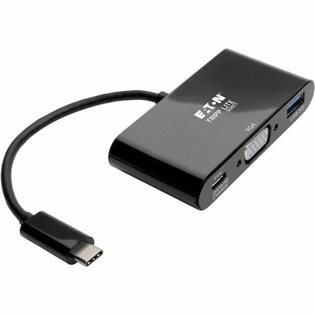 USB C to VGA Multiport Adapter w/USB Hub PD Charging 1080p Black MPN:U444-06N-VUB-C